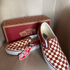 white slip on vans size 8